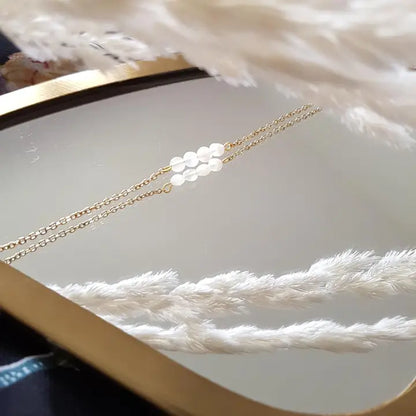 Armkettchen "Gentle Rhythm" mit Mondsteinperlen