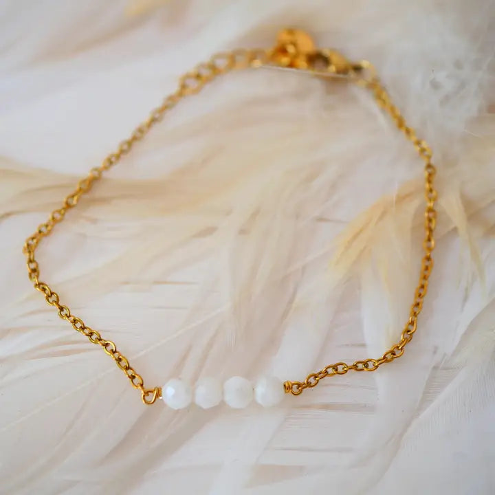 Armkettchen "Gentle Rhythm" mit Mondsteinperlen