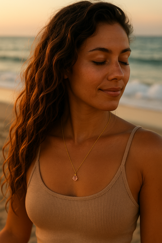 Halskette „Higher Love“ mit Rosa Quarz