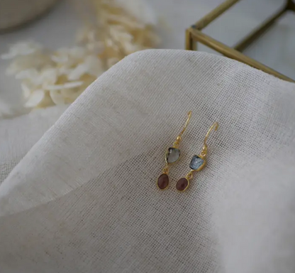 Ohrhänger "Surrounded Love" mit Turmalin und Aquamarin