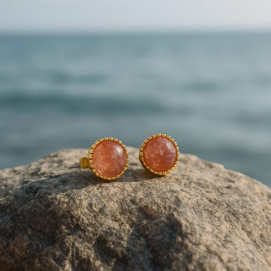 Ohrstecker "Gentle Bliss" mit Erdbeerquarz