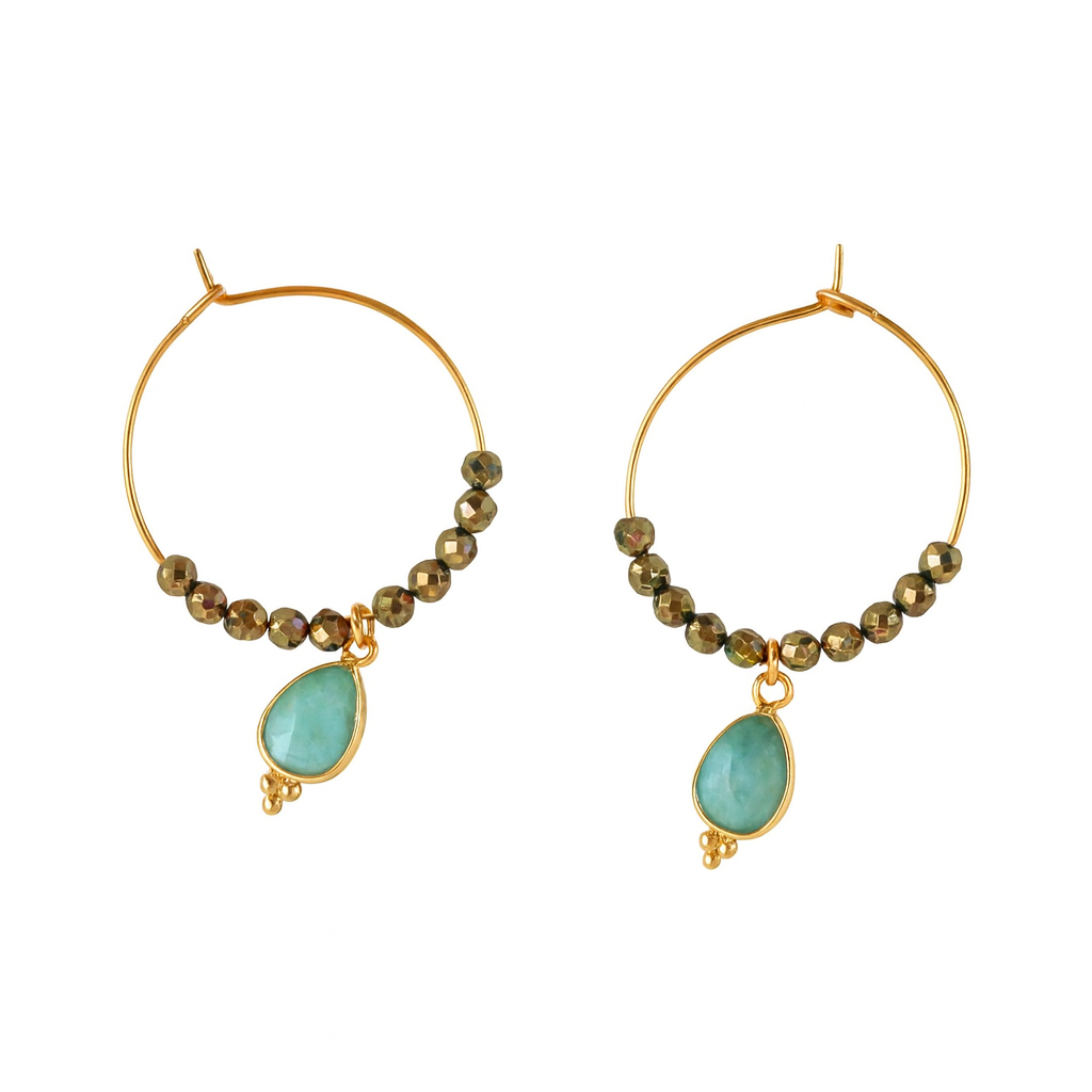 Creolen "Inner Power" mit Amazonit