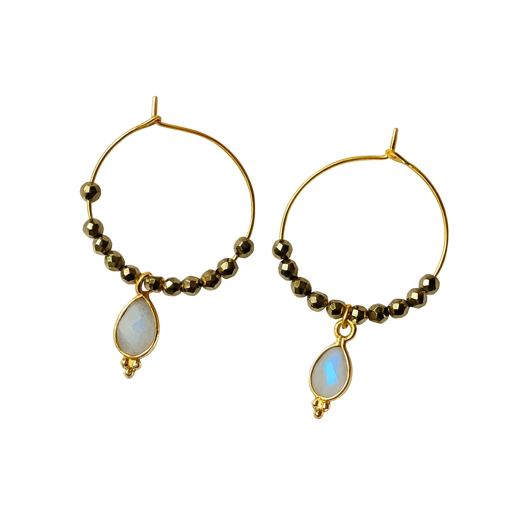 Creolen "Radiant Serenity" mit Mondstein