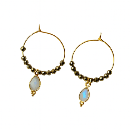 Creolen "Radiant Serenity" mit Mondstein