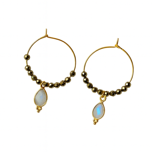 Creolen "Radiant Serenity" mit Mondstein