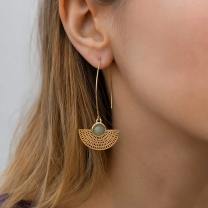 Siam-Ohrringe "Voice of Serenity" mit grünem Achat