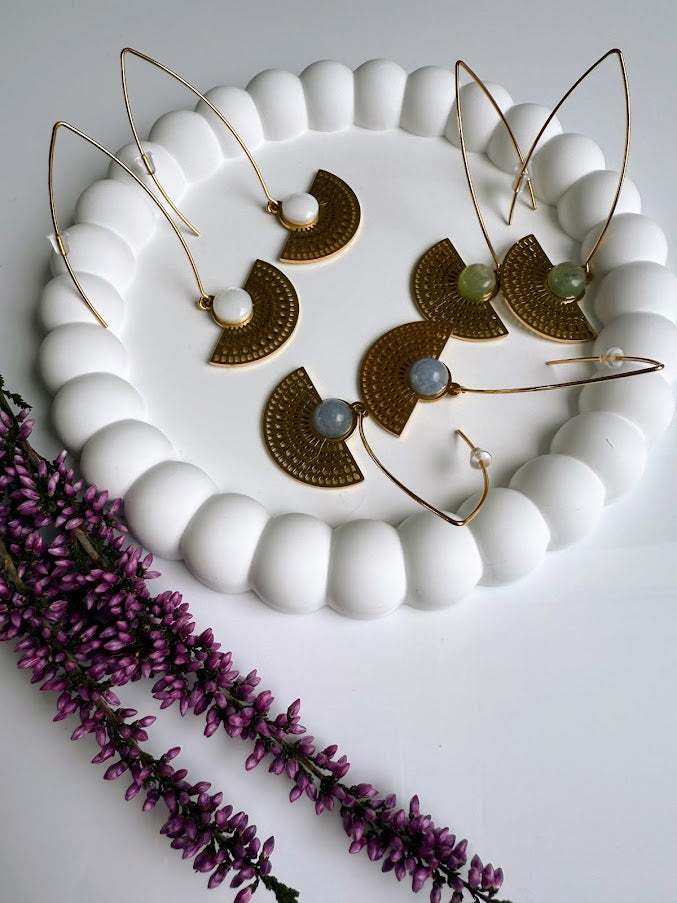 Siam-Ohrringe "Voice of Serenity" mit grünem Achat